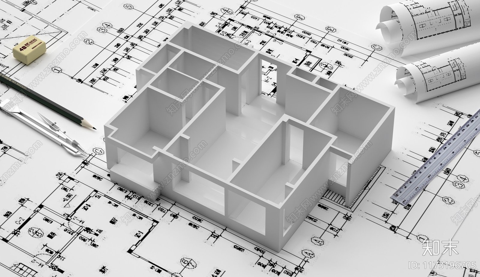 现代形象墙3D模型下载【ID:1173196705】