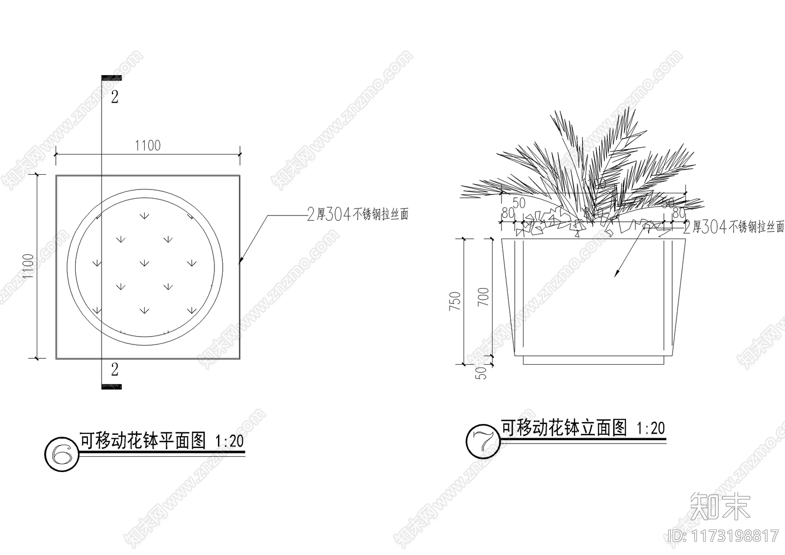 现代树池图库cad施工图下载【ID:1173198817】