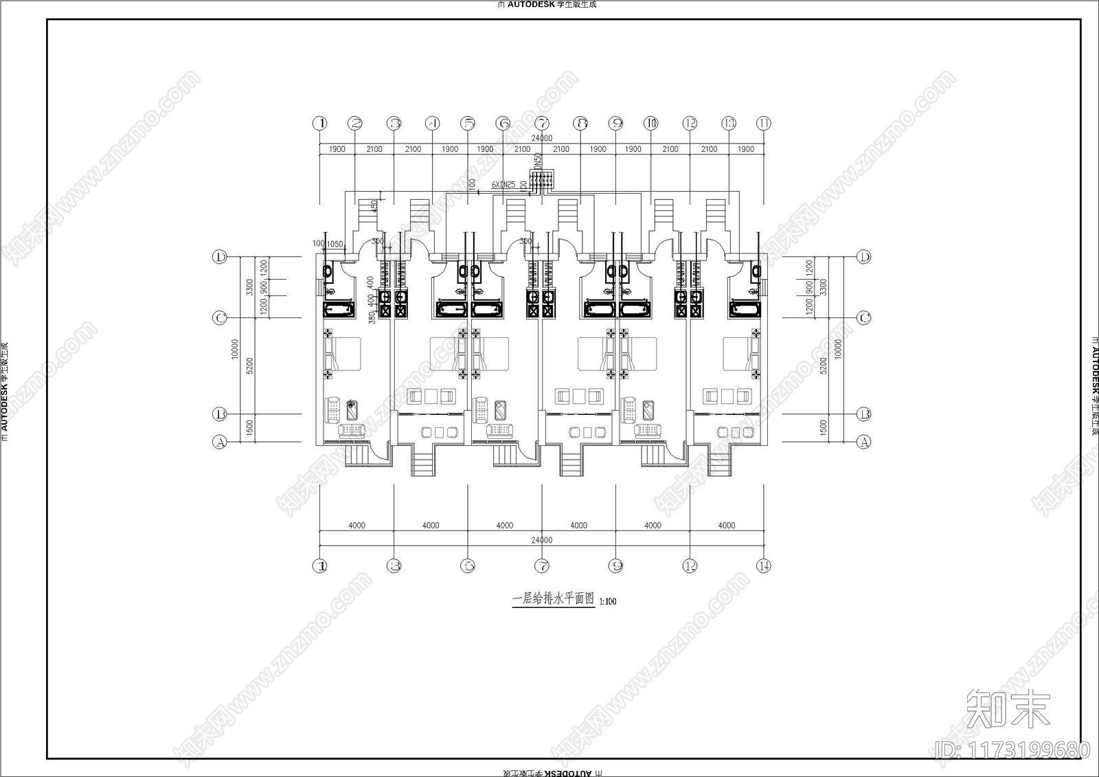 现代别墅建筑cad施工图下载【ID:1173199680】