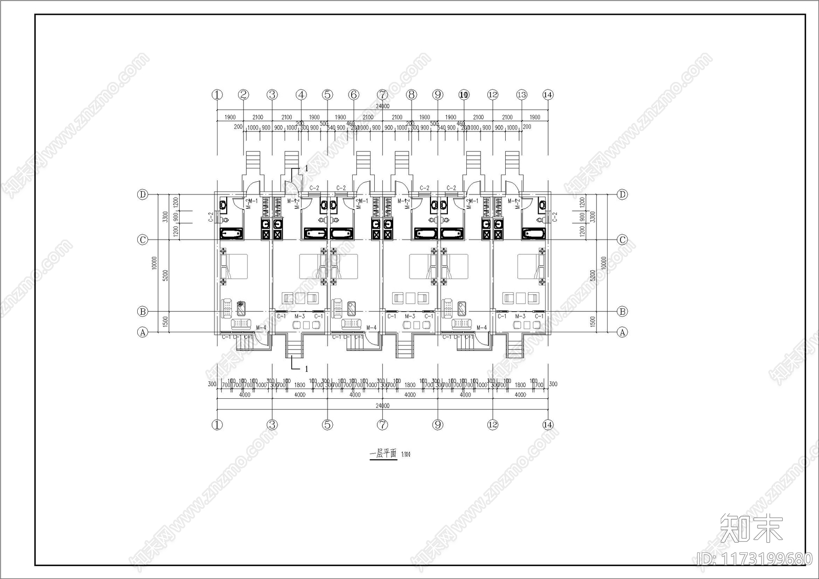 现代别墅建筑cad施工图下载【ID:1173199680】