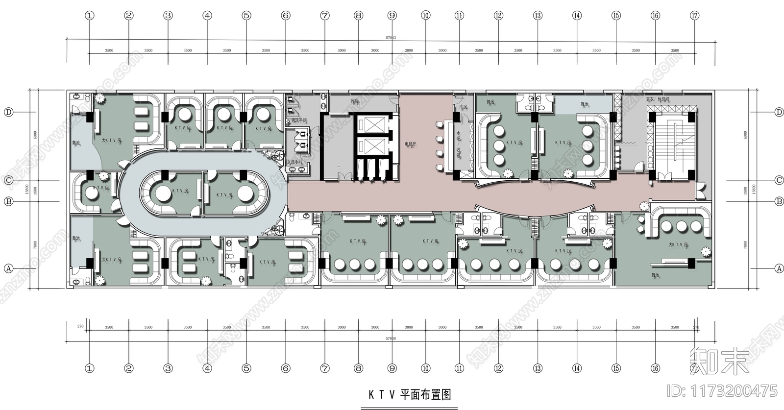 现代KTVcad施工图下载【ID:1173200475】