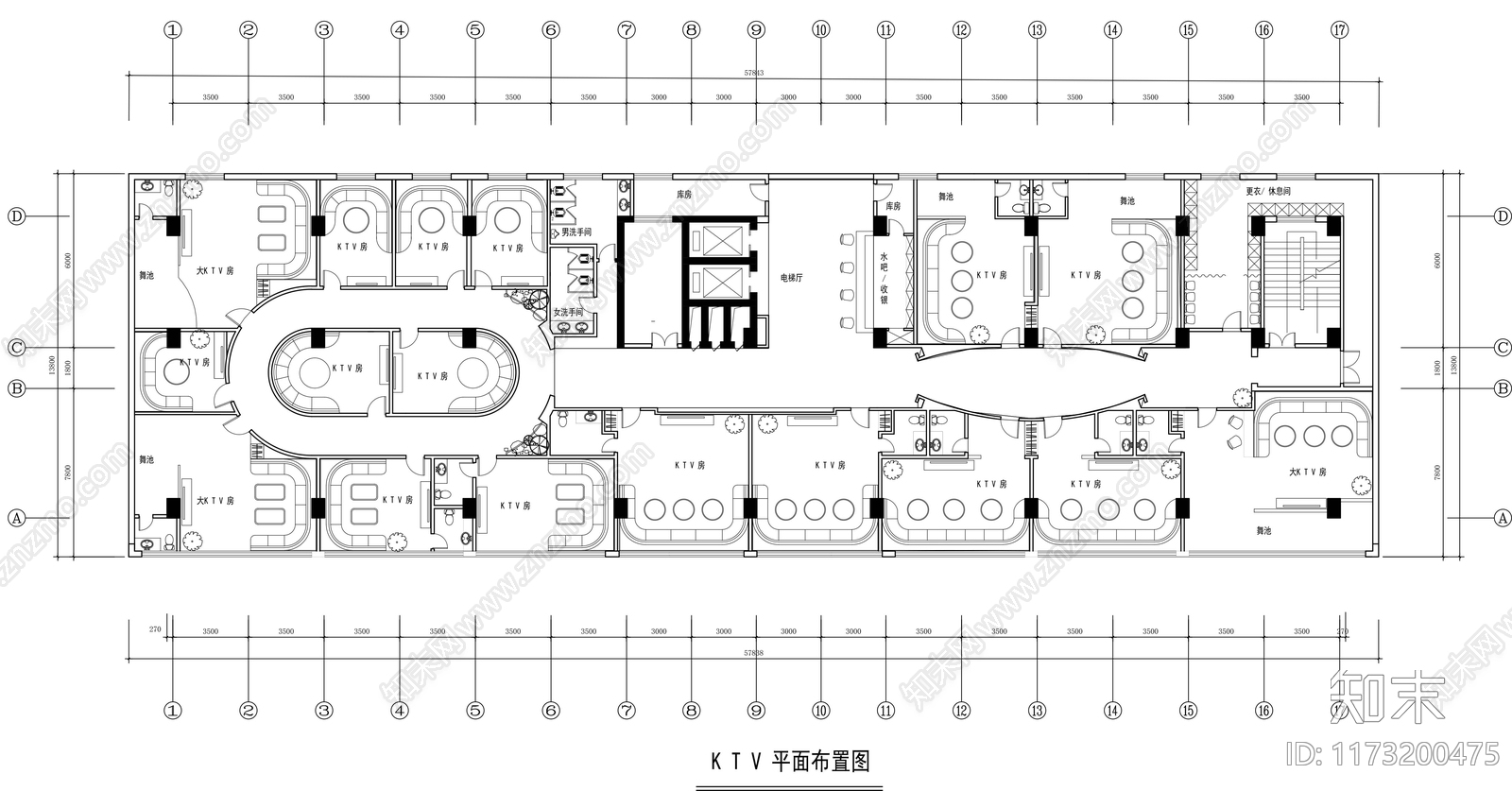 现代KTVcad施工图下载【ID:1173200475】