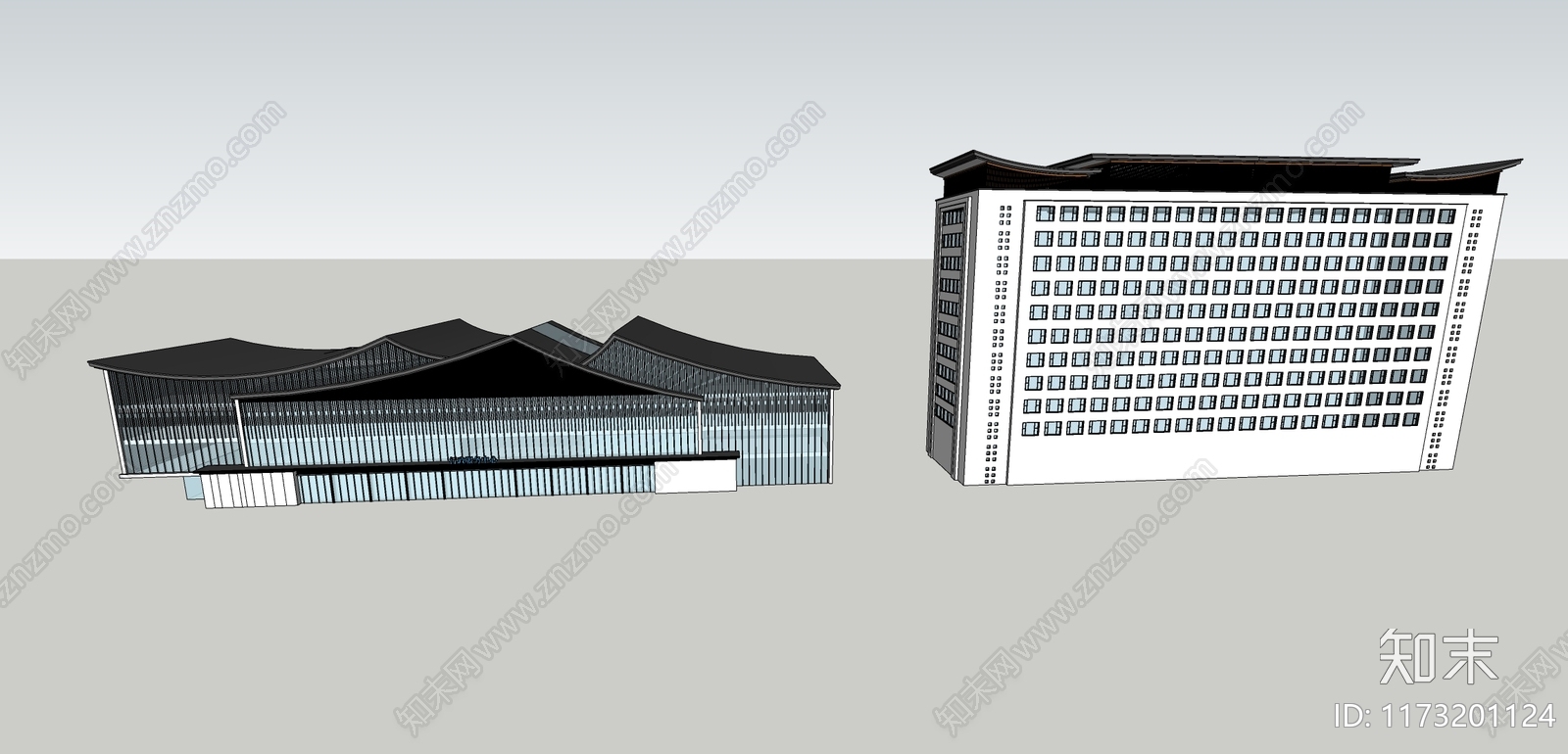 现代新中式其他公共建筑SU模型下载【ID:1173201124】