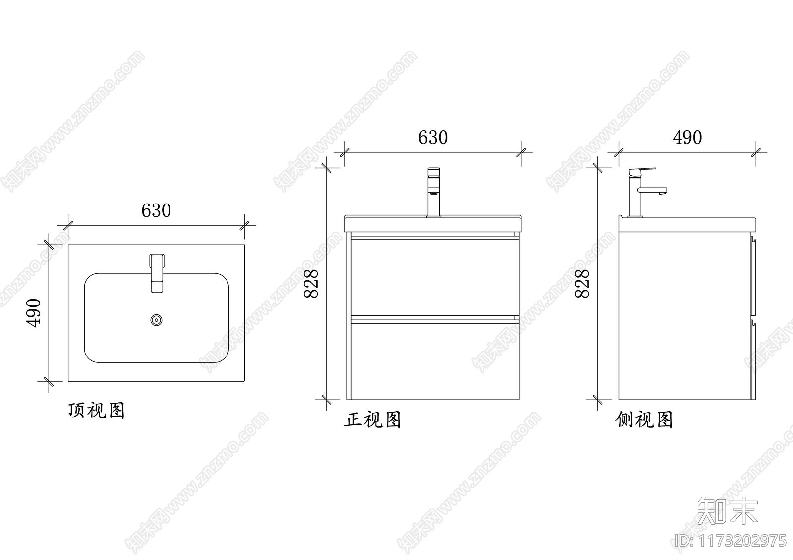 现代厨房设施施工图下载【ID:1173202975】