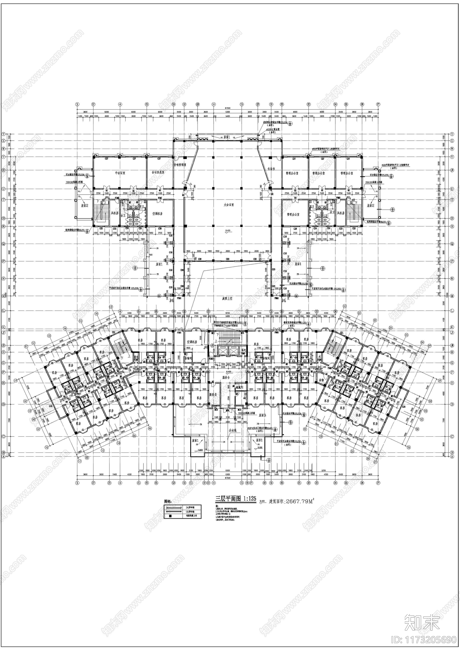 欧式酒店建筑cad施工图下载【ID:1173205690】