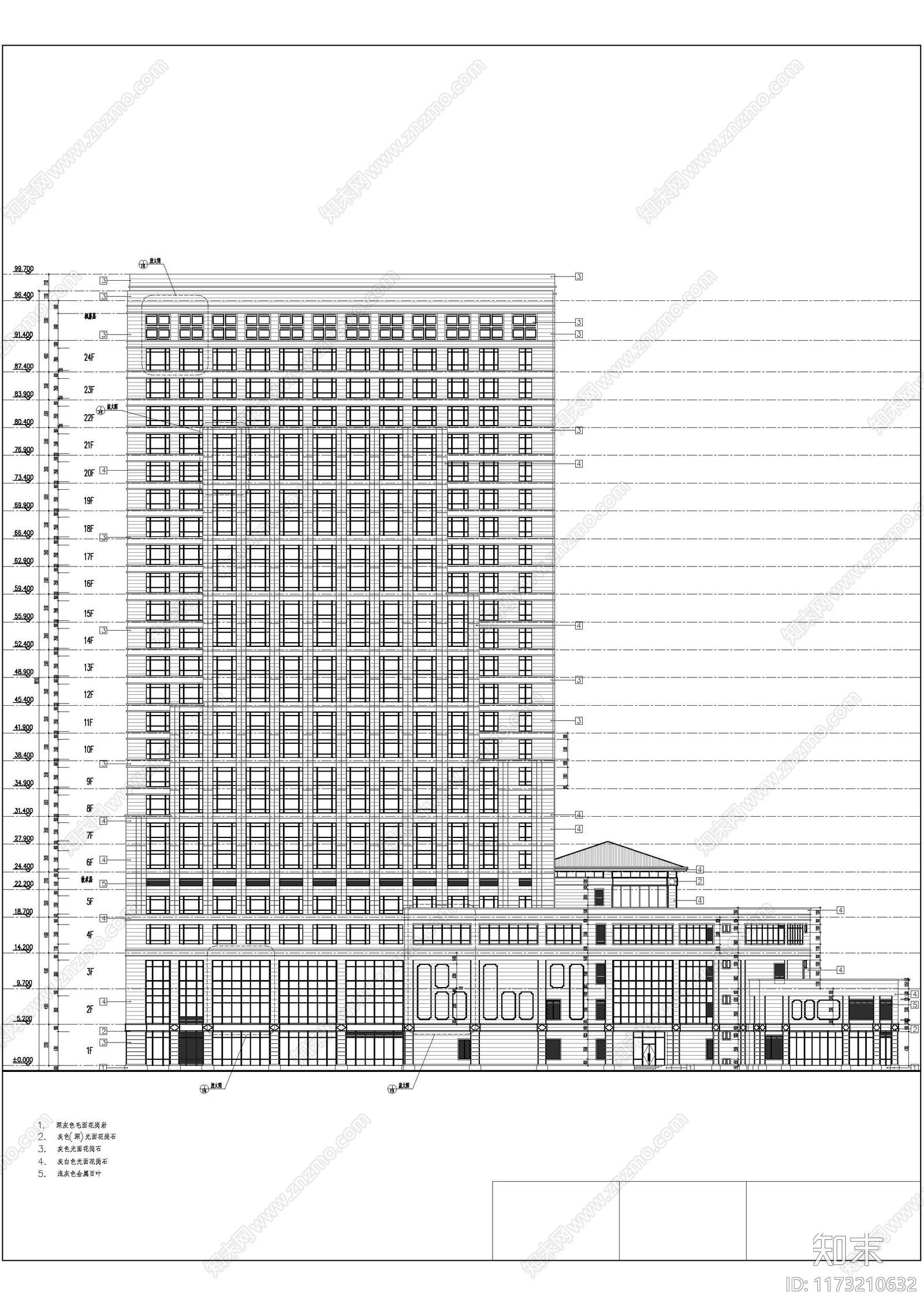 欧式酒店建筑cad施工图下载【ID:1173210632】