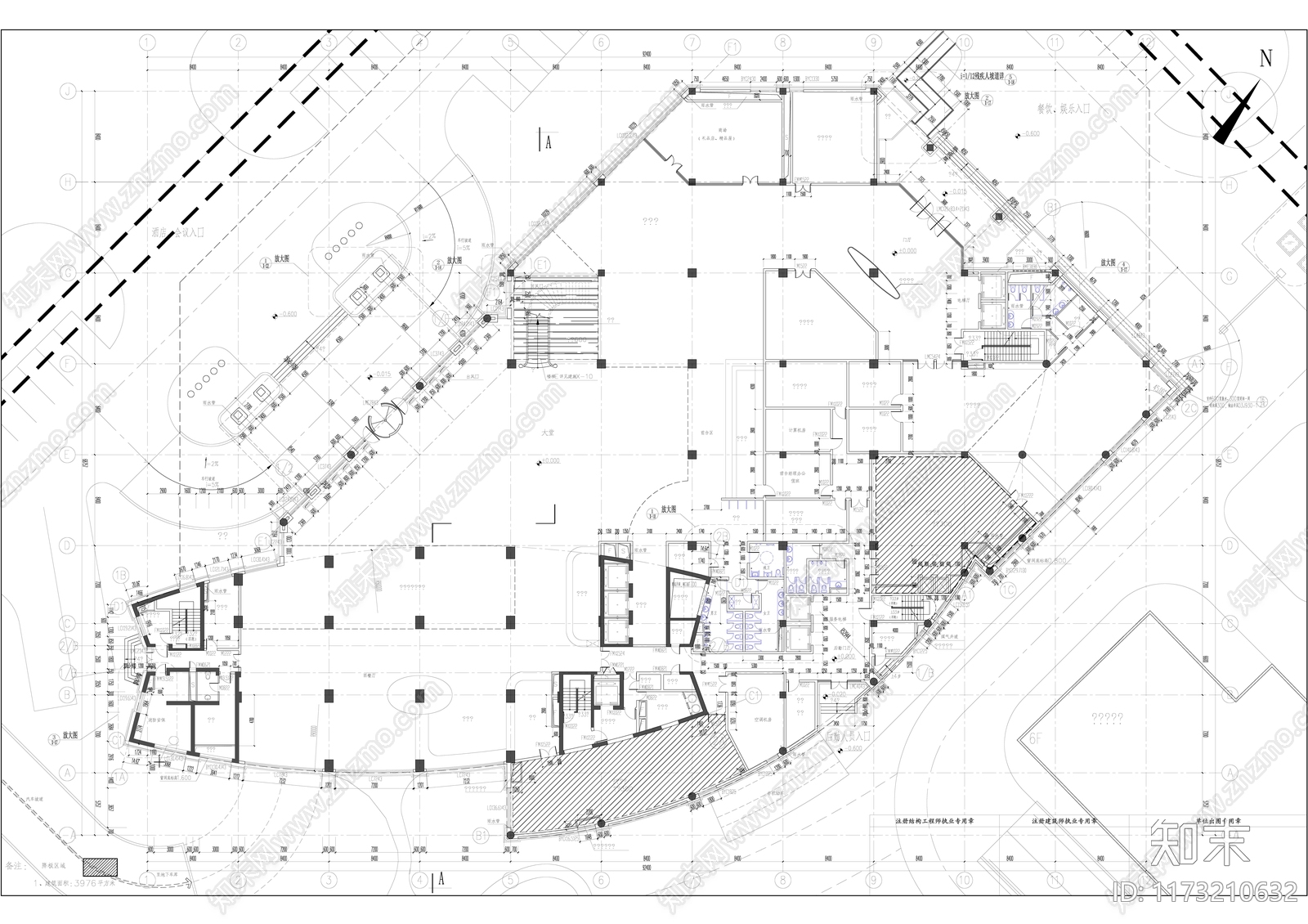 欧式酒店建筑cad施工图下载【ID:1173210632】