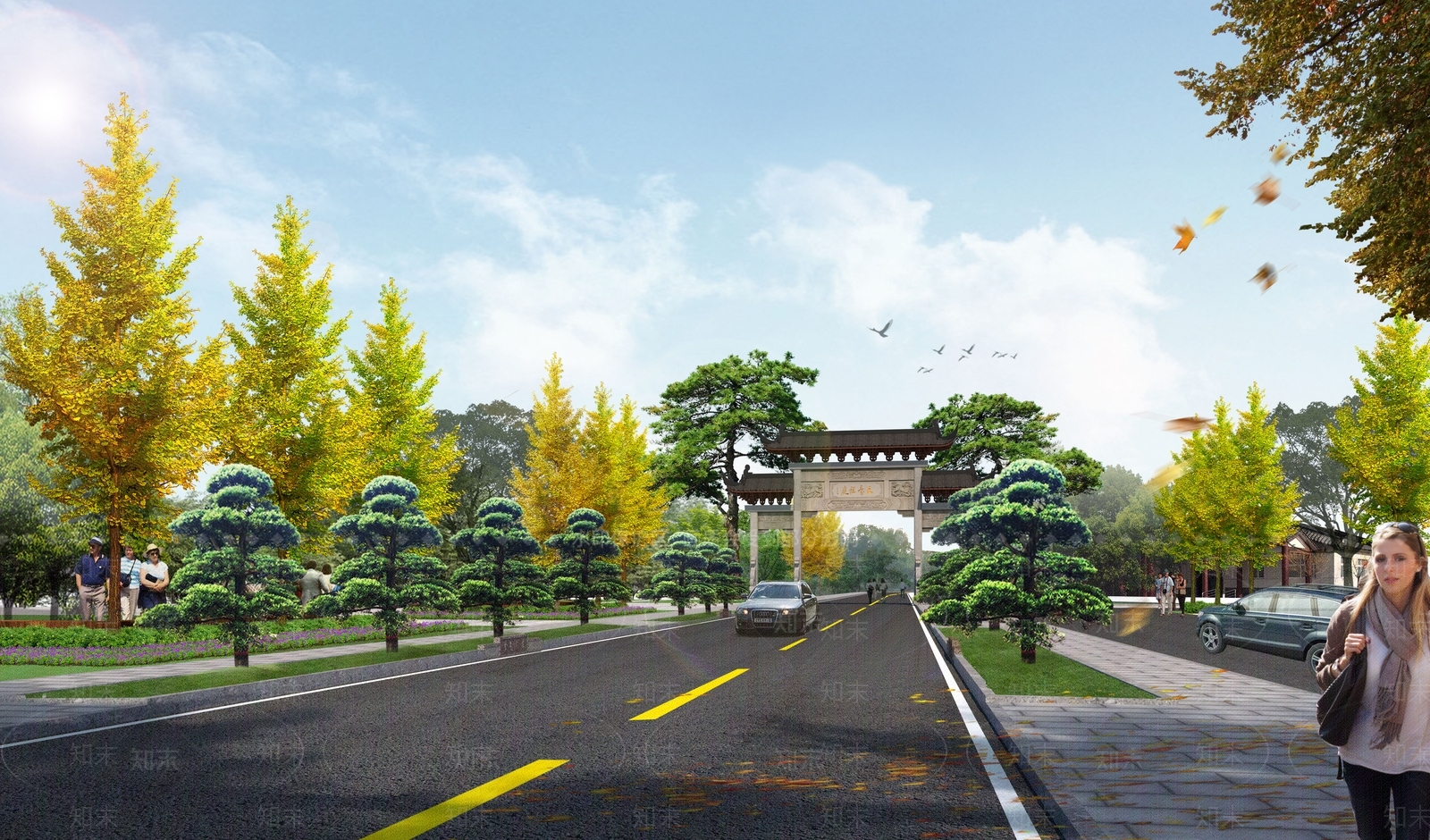 新中式景观公园SU模型下载【ID:1173211222】