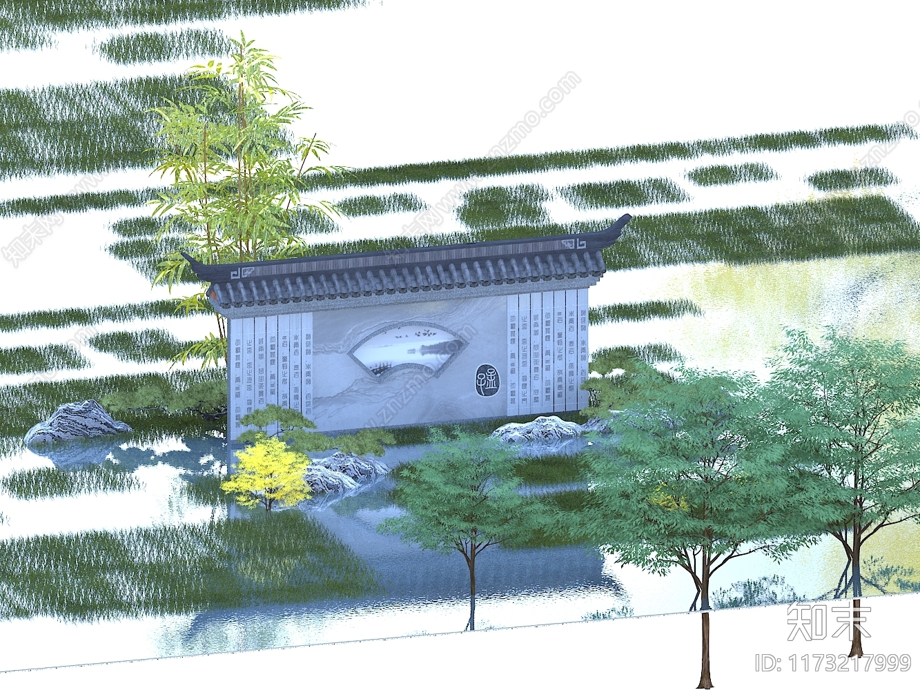 现代景墙3D模型下载【ID:1173217999】