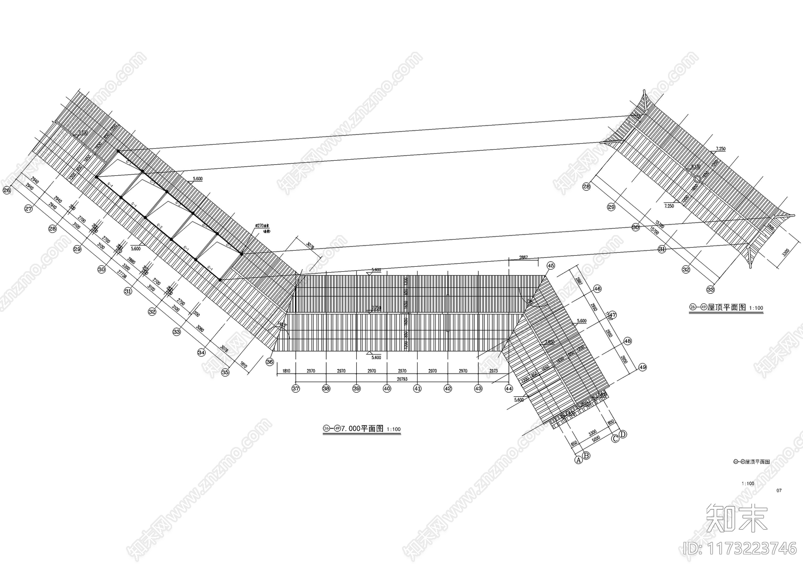 中式廊架施工图下载【ID:1173223746】