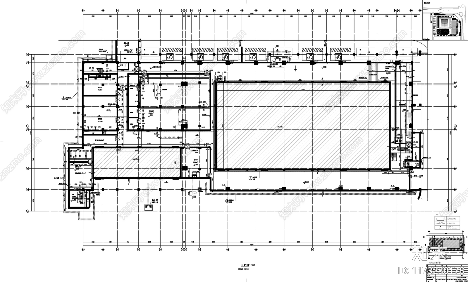 现代游泳馆建筑cad施工图下载【ID:1173230178】
