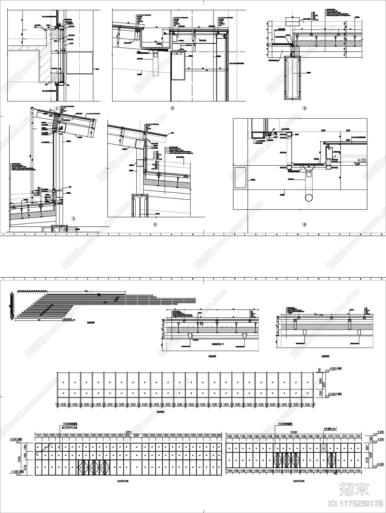 现代游泳馆建筑cad施工图下载【ID:1173230178】