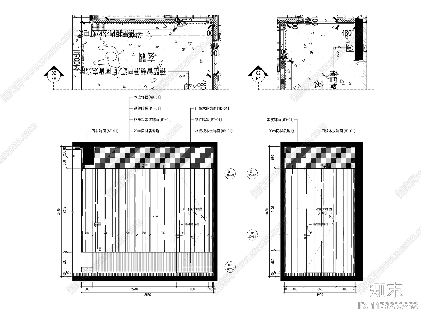 平层cad施工图下载【ID:1173230252】