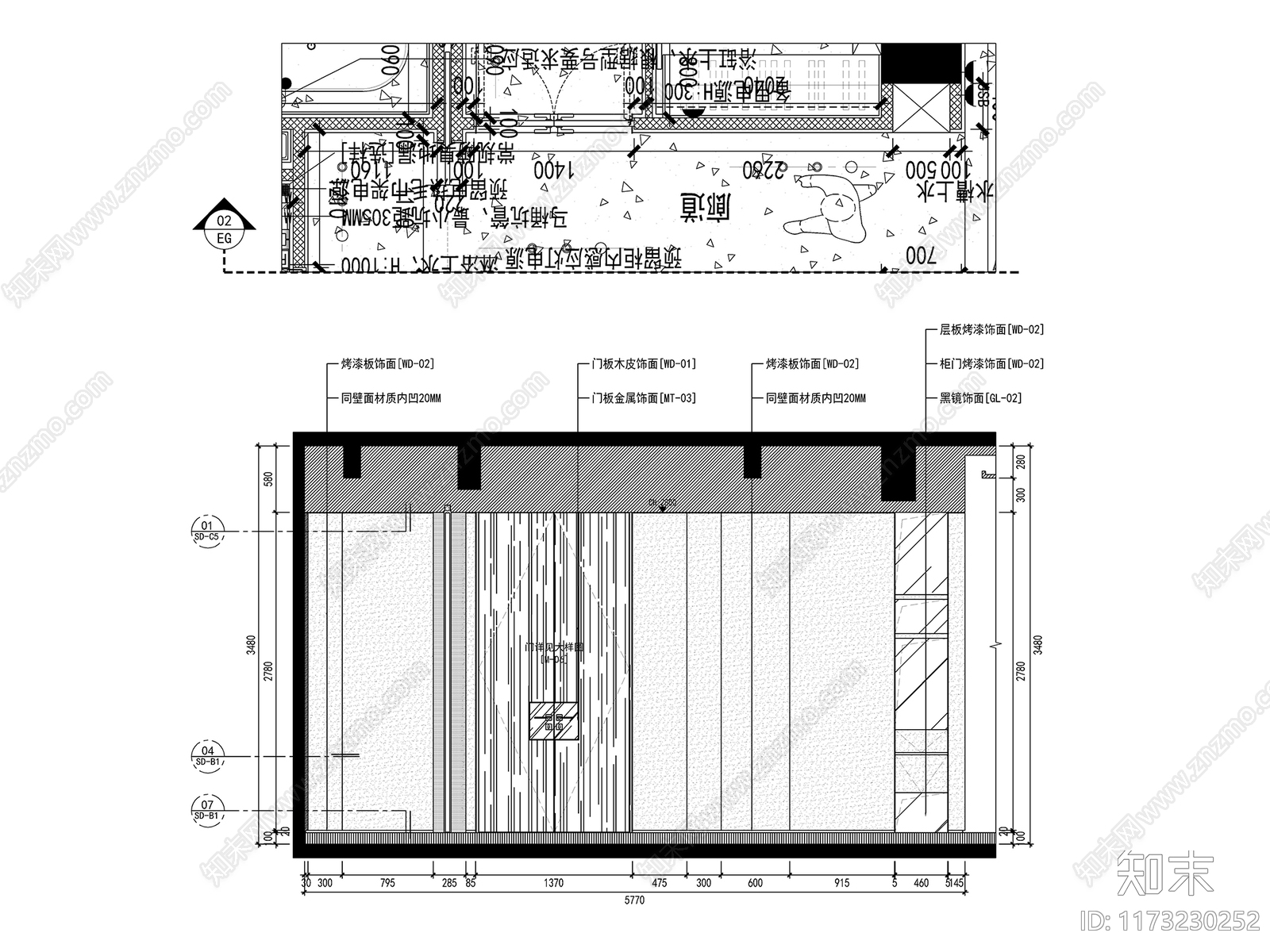 平层cad施工图下载【ID:1173230252】