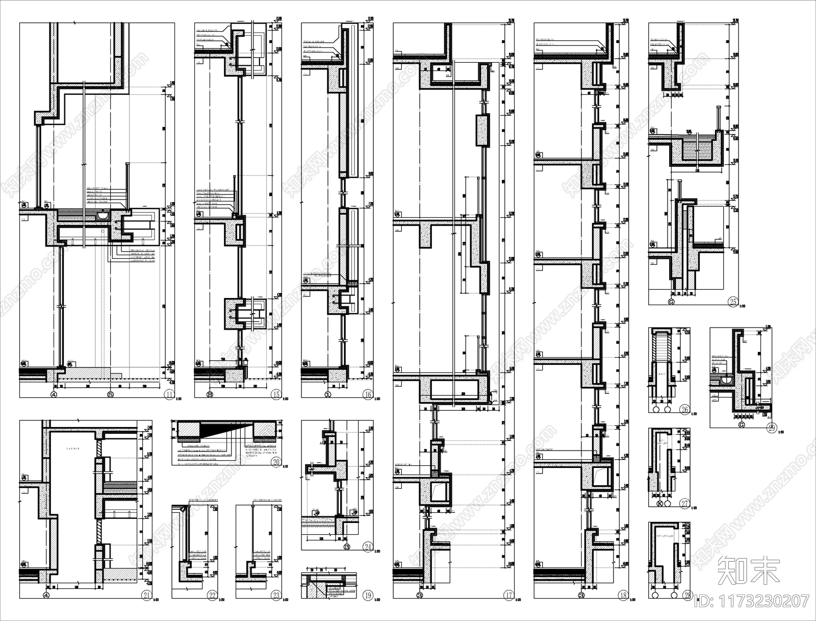 现代学校建筑cad施工图下载【ID:1173230207】