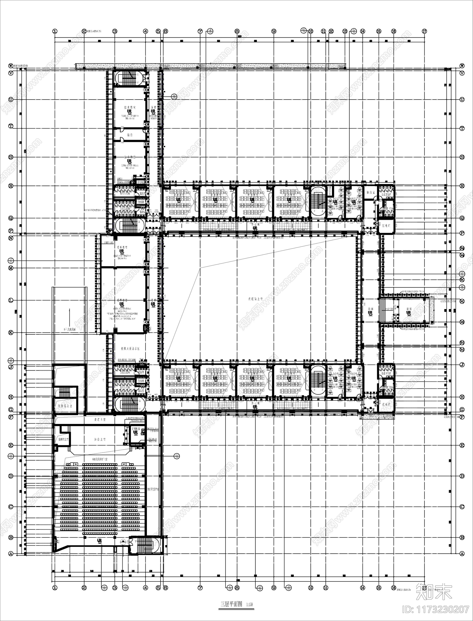 现代学校建筑cad施工图下载【ID:1173230207】