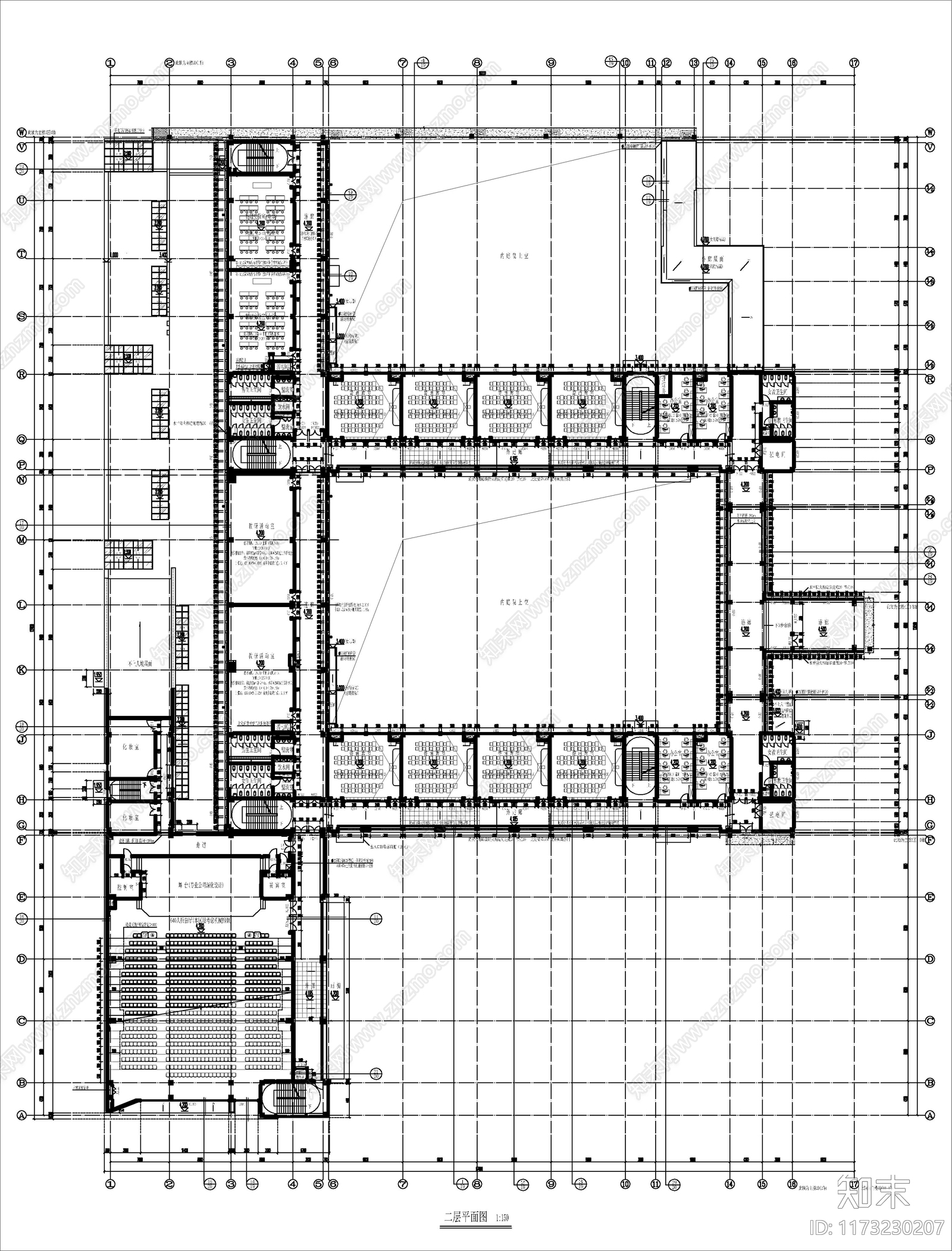 现代学校建筑cad施工图下载【ID:1173230207】