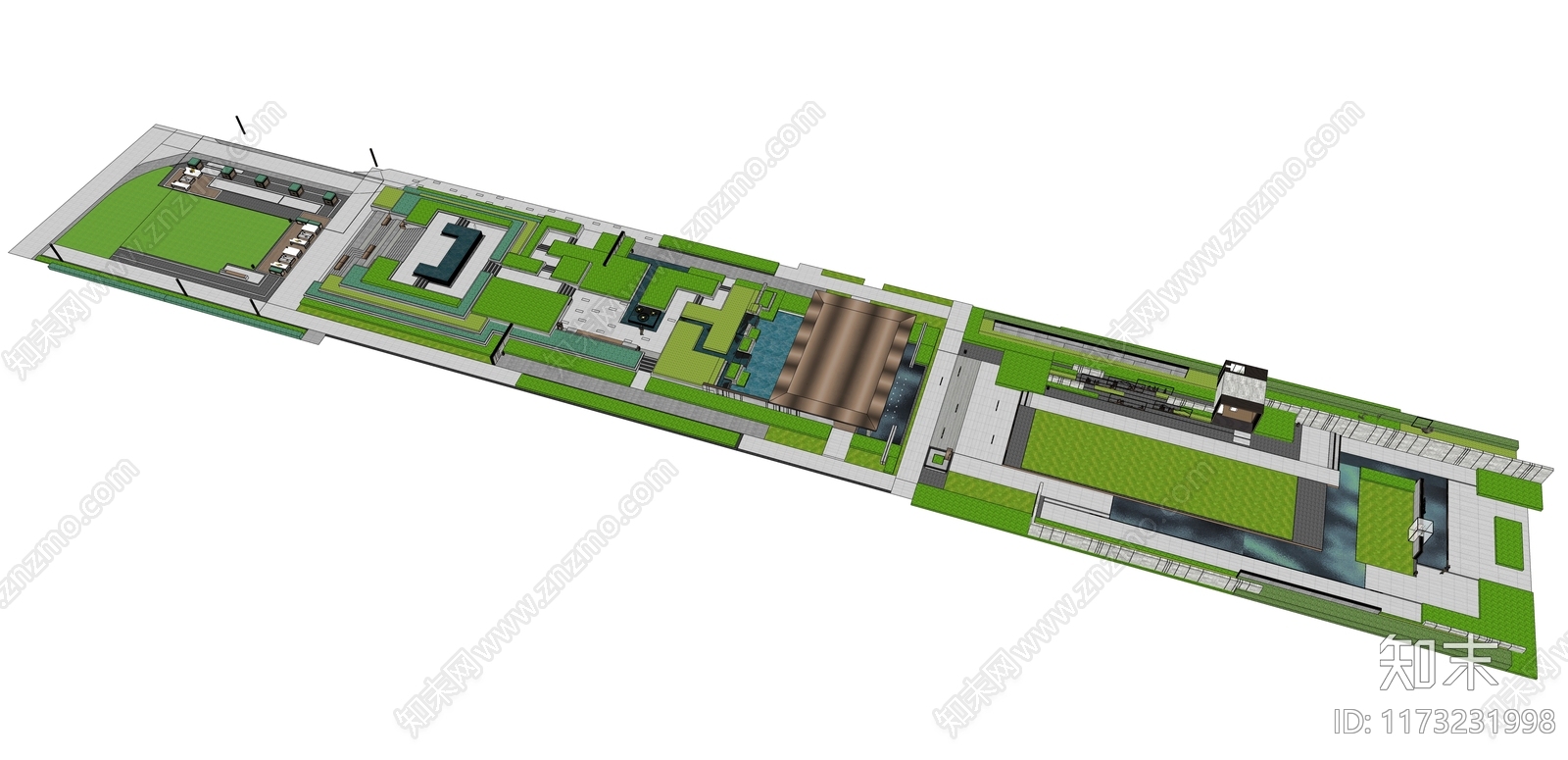现代小区景观SU模型下载【ID:1173231998】