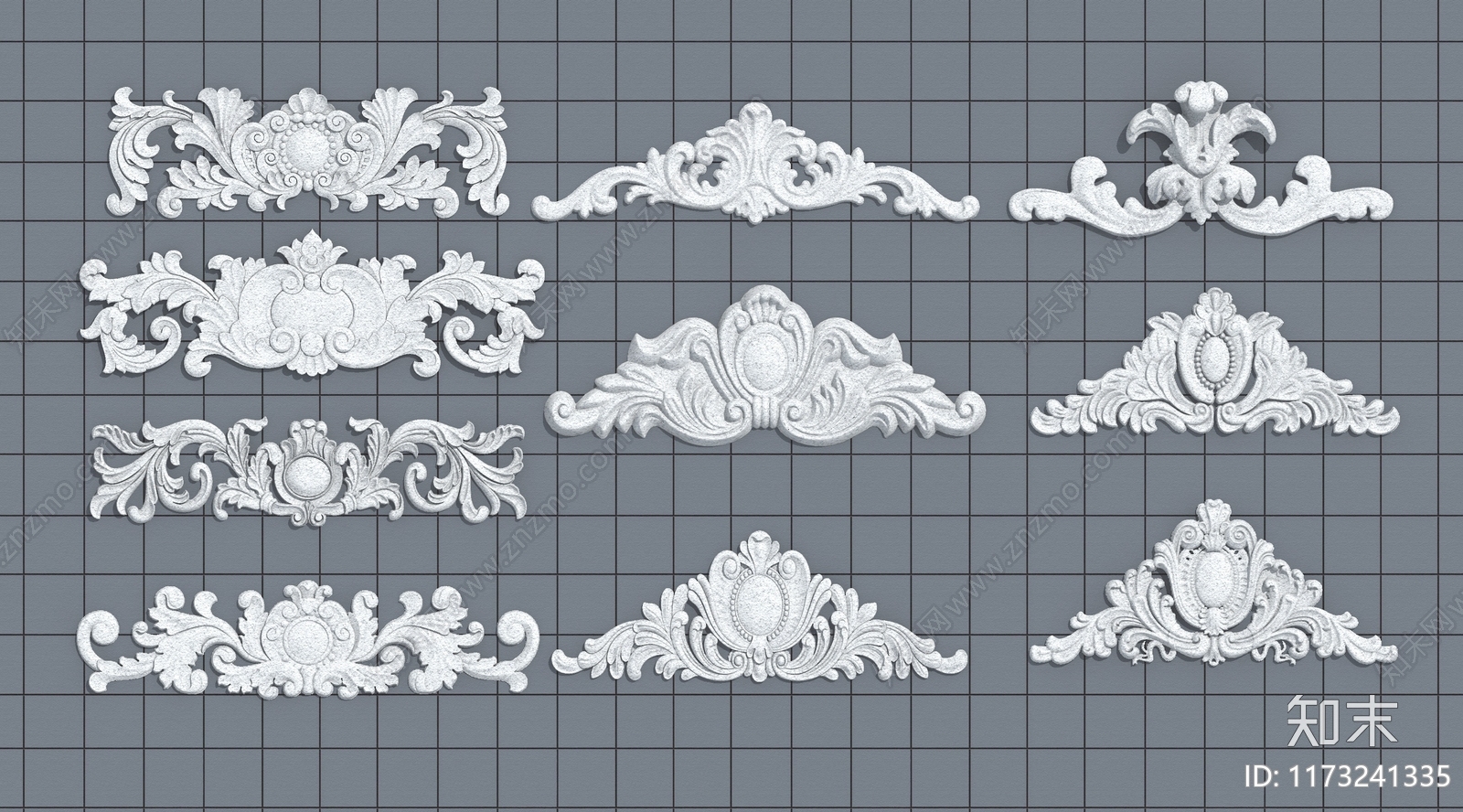 欧式雕花3D模型下载【ID:1173241335】