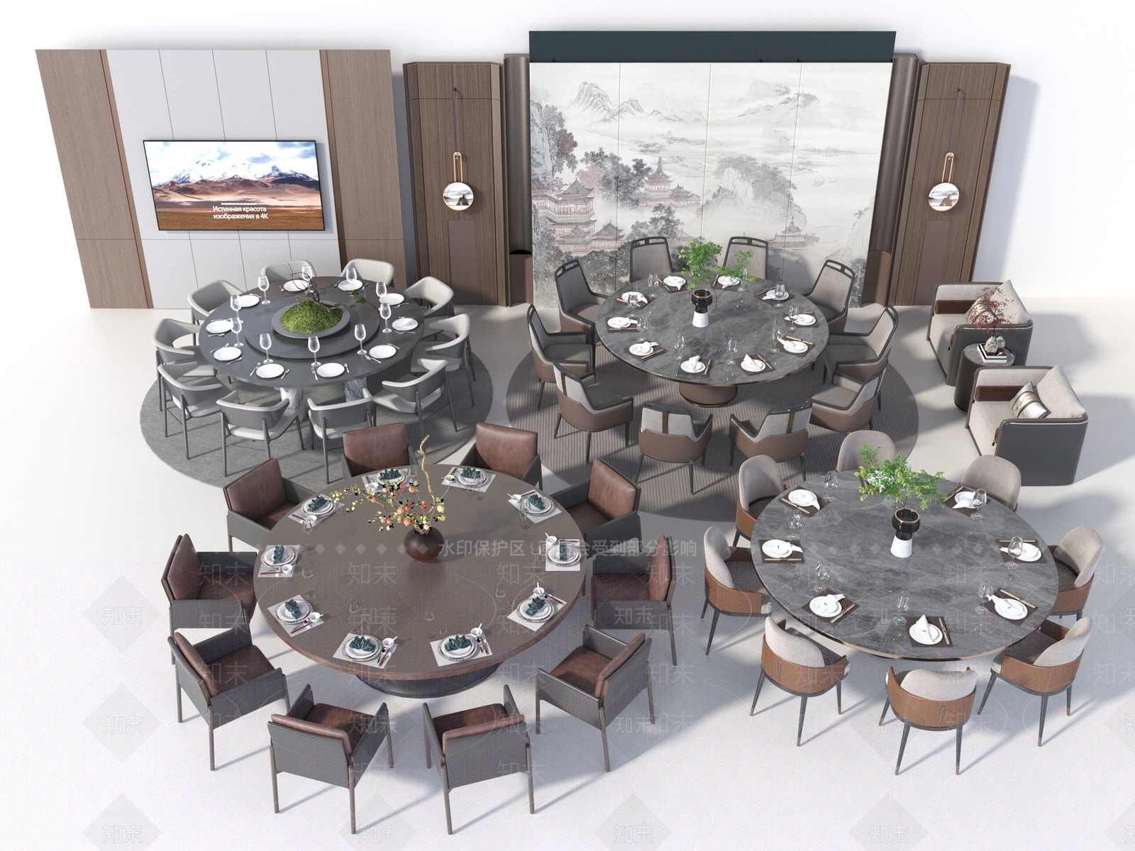新中式包厢3D模型下载【ID:1173247410】