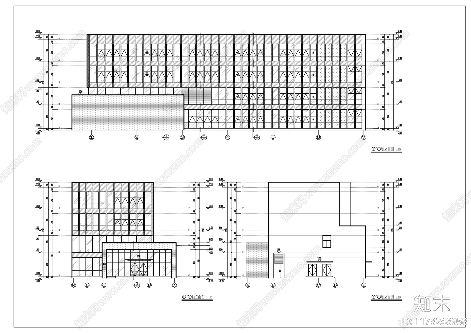 现代学校建筑cad施工图下载【ID:1173248958】