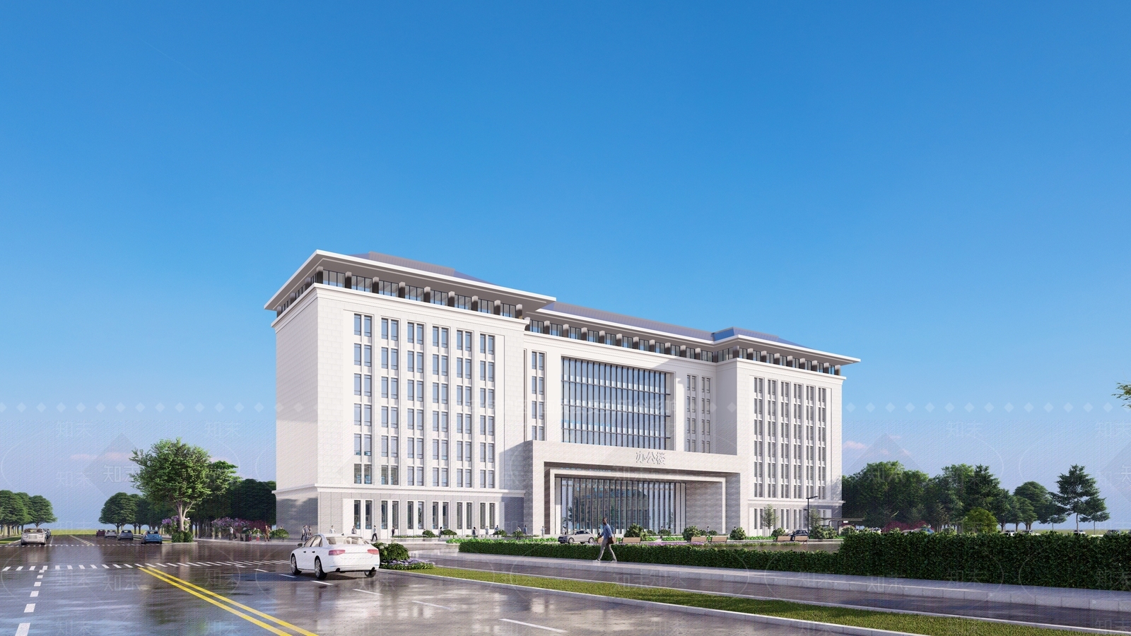 新中式办公楼SU模型下载【ID:1173249258】