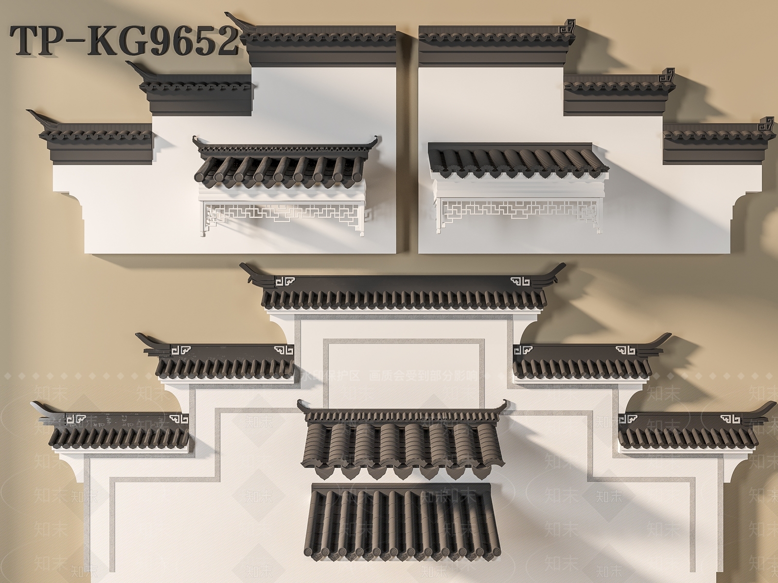 中式其他局部构件3D模型下载【ID:1173253595】