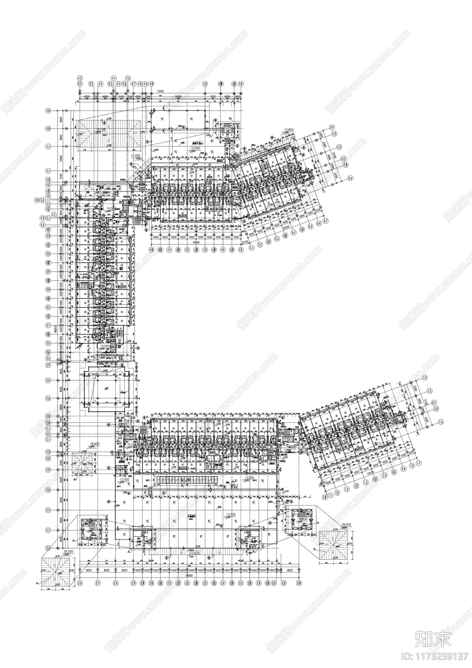 新中式酒店建筑施工图下载【ID:1173259137】