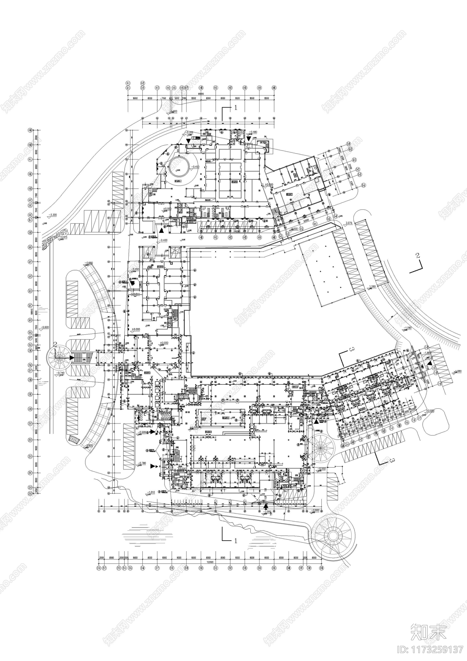 新中式酒店建筑施工图下载【ID:1173259137】