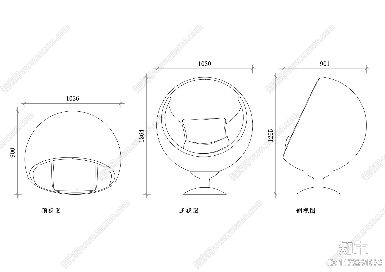 现代桌椅cad施工图下载【ID:1173261036】