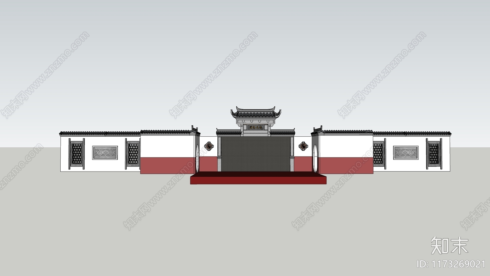 中式古建筑SU模型下载【ID:1173269021】