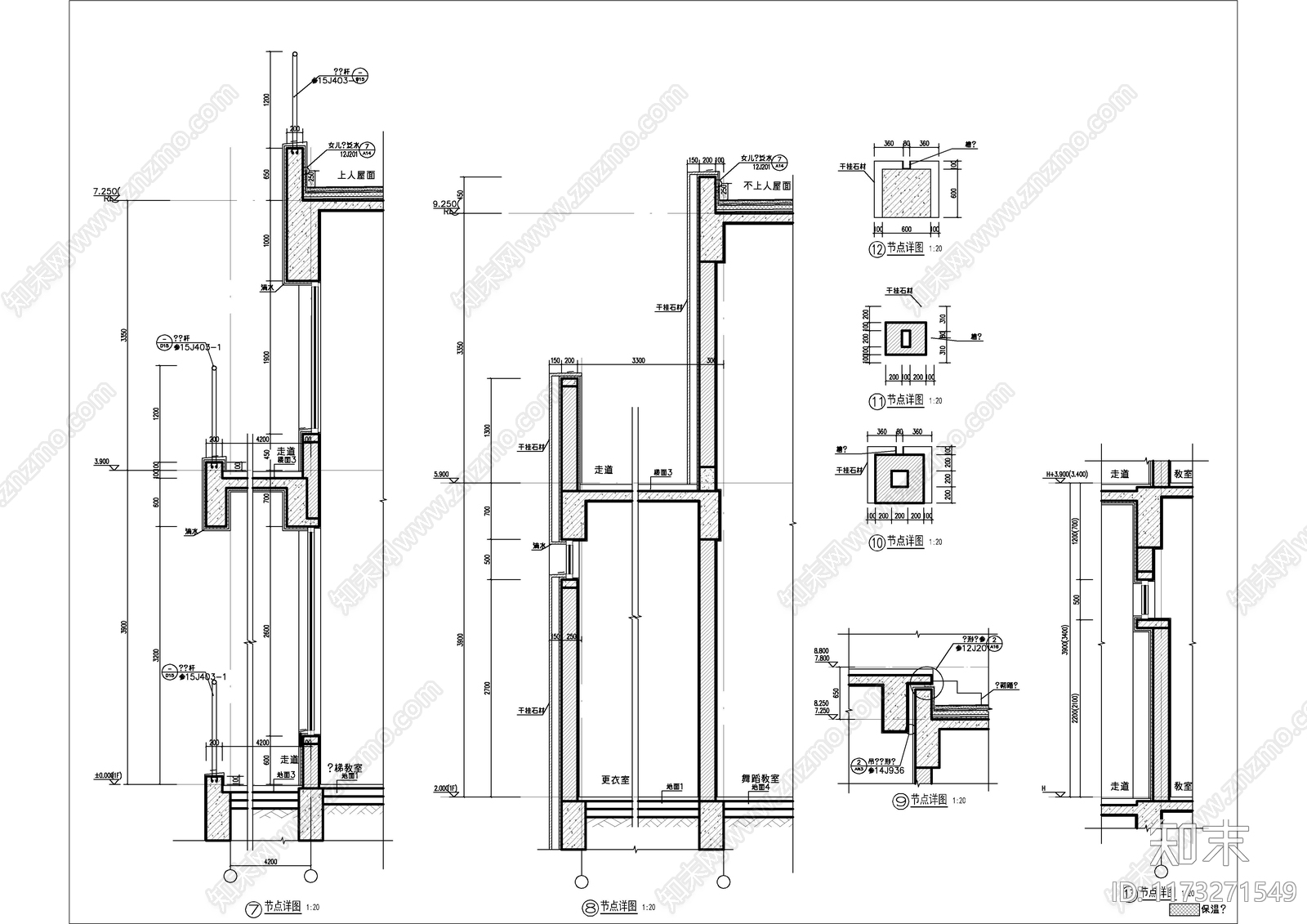 现代学校建筑cad施工图下载【ID:1173271549】