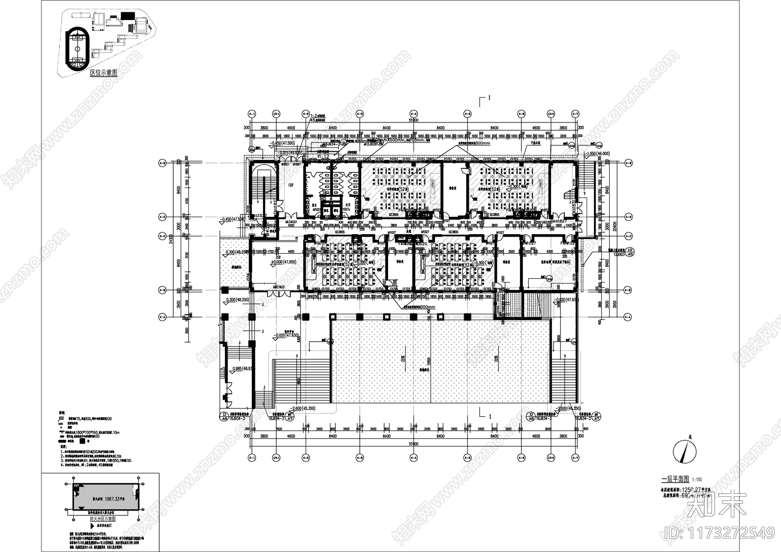 现代学校建筑cad施工图下载【ID:1173272549】
