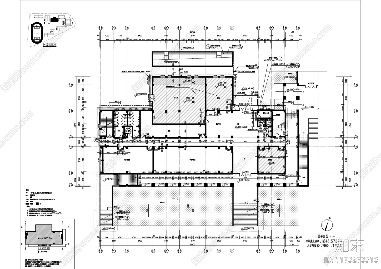 现代学校建筑cad施工图下载【ID:1173273316】