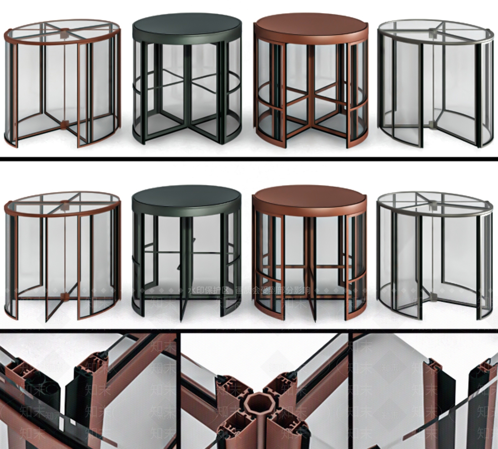 现代旋转门3D模型下载【ID:1173324933】