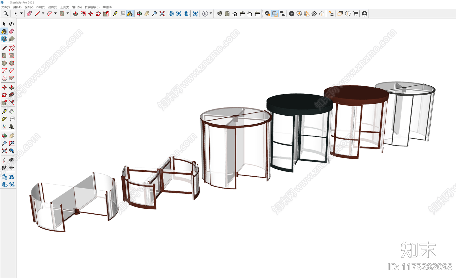 现代旋转门SU模型下载【ID:1173282098】