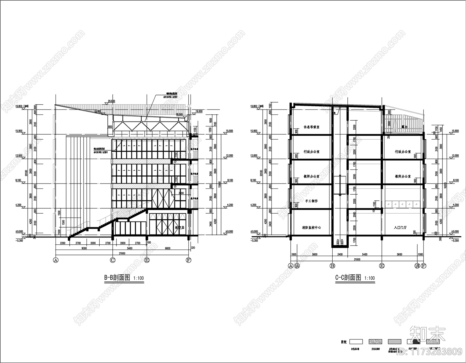 现代学校建筑cad施工图下载【ID:1173283809】