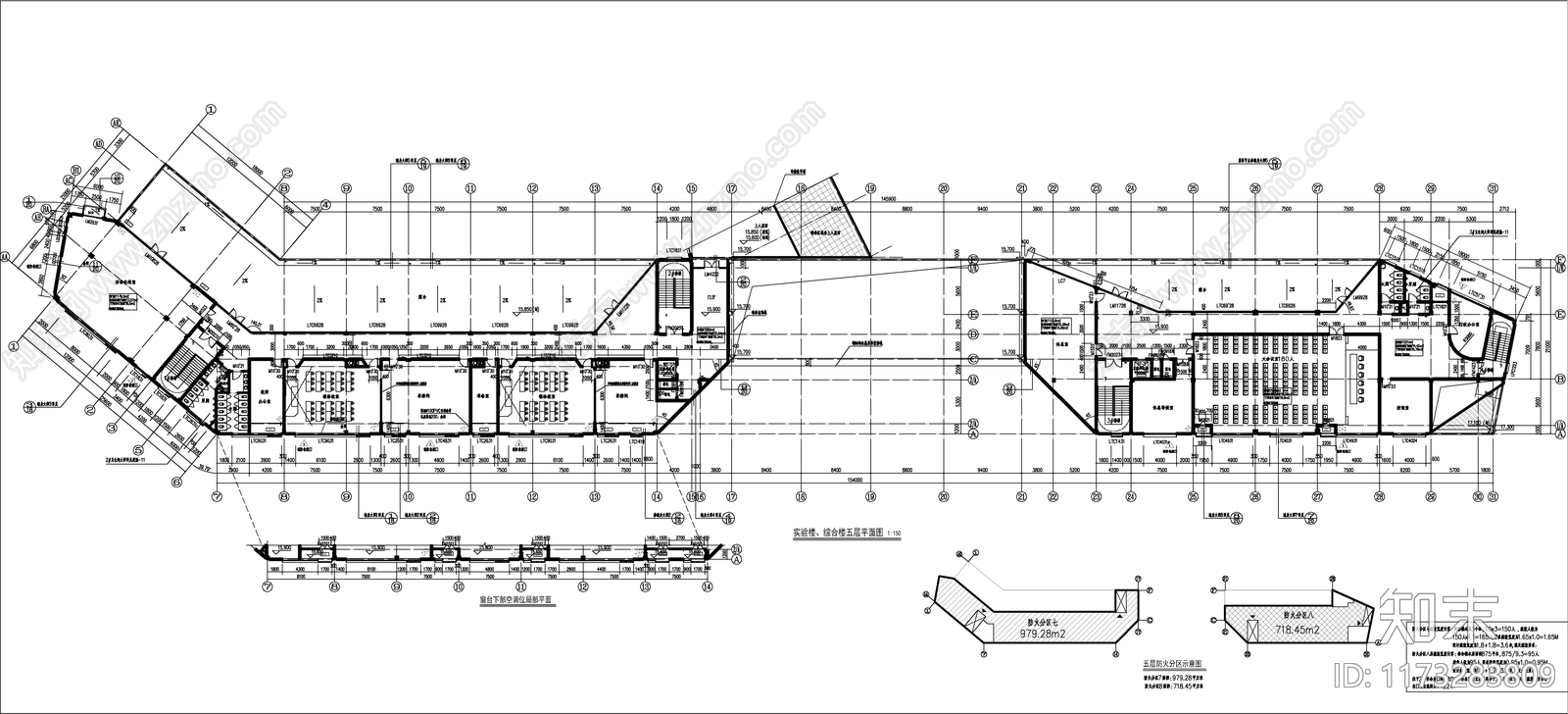 现代学校建筑cad施工图下载【ID:1173283809】