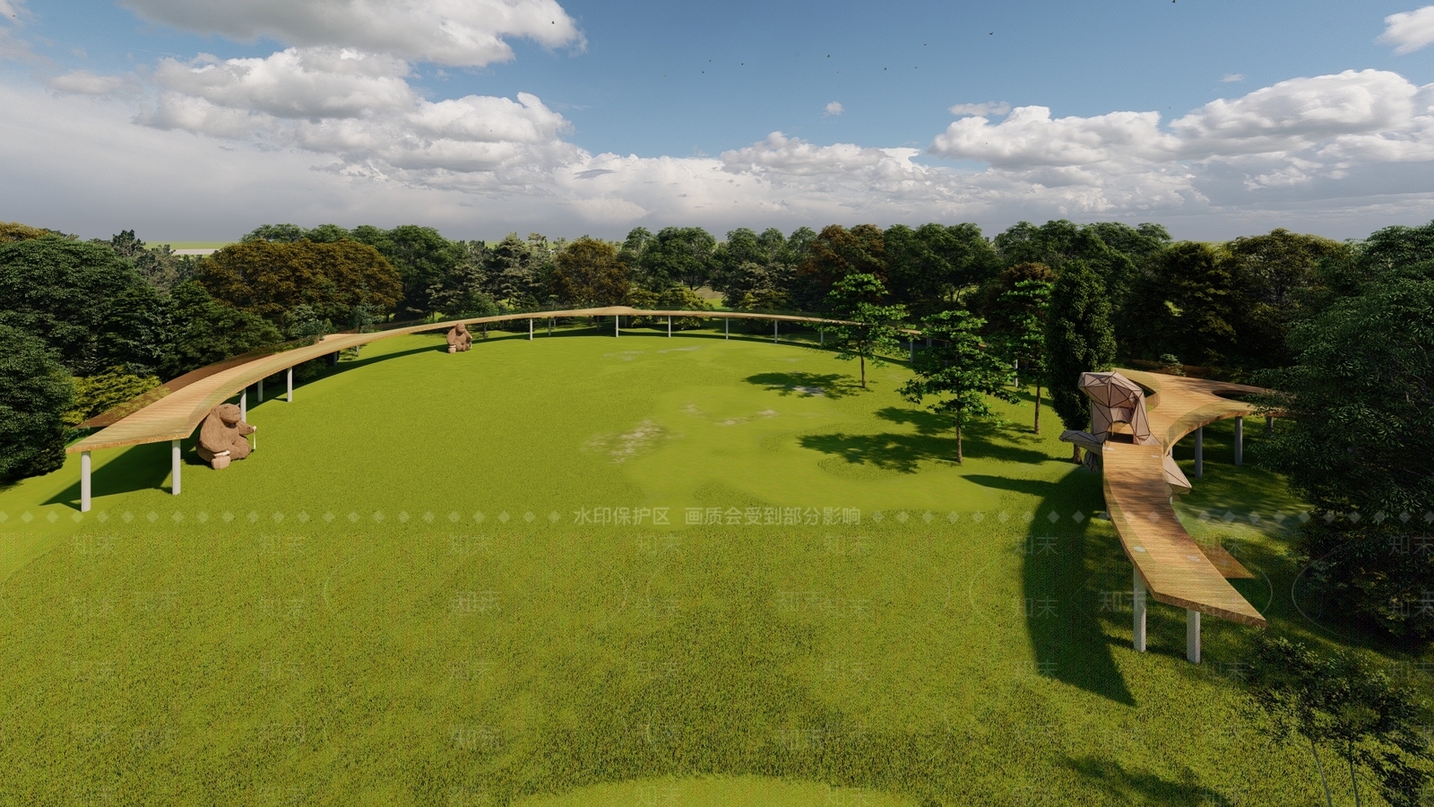 现代景观桥SU模型下载【ID:1173283333】