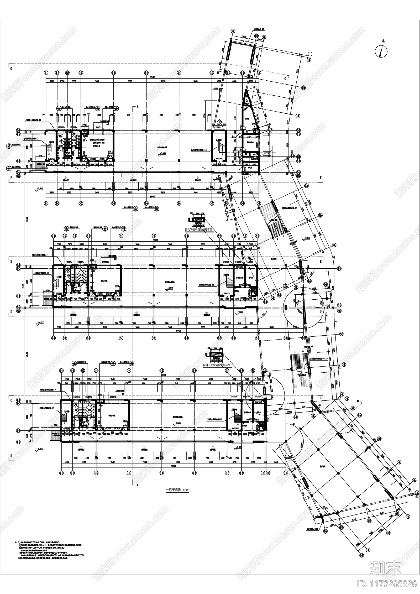 现代学校建筑cad施工图下载【ID:1173285826】