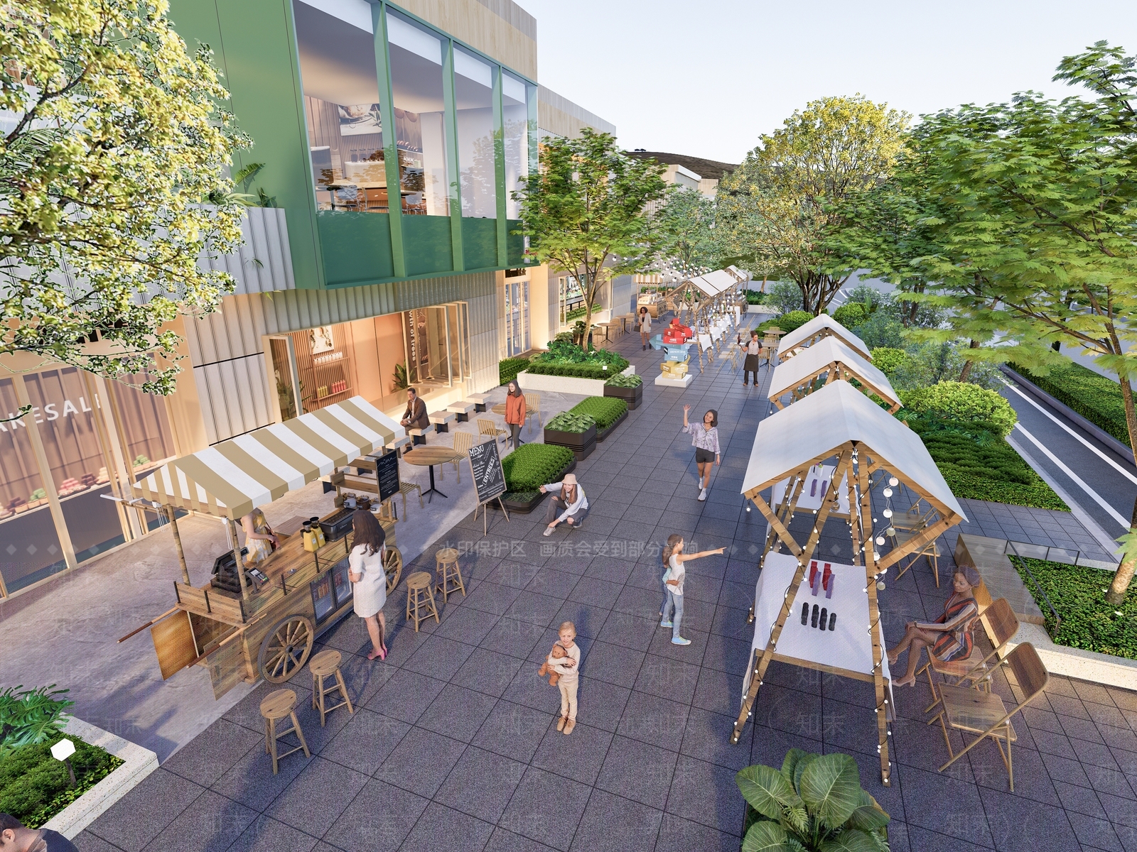 现代商业街SU模型下载【ID:1173298362】