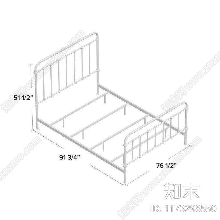 单人床3D模型下载【ID:1173298550】