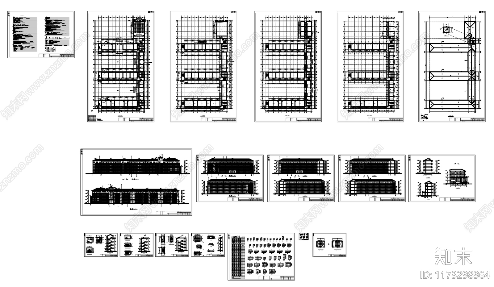 现代学校建筑cad施工图下载【ID:1173298964】