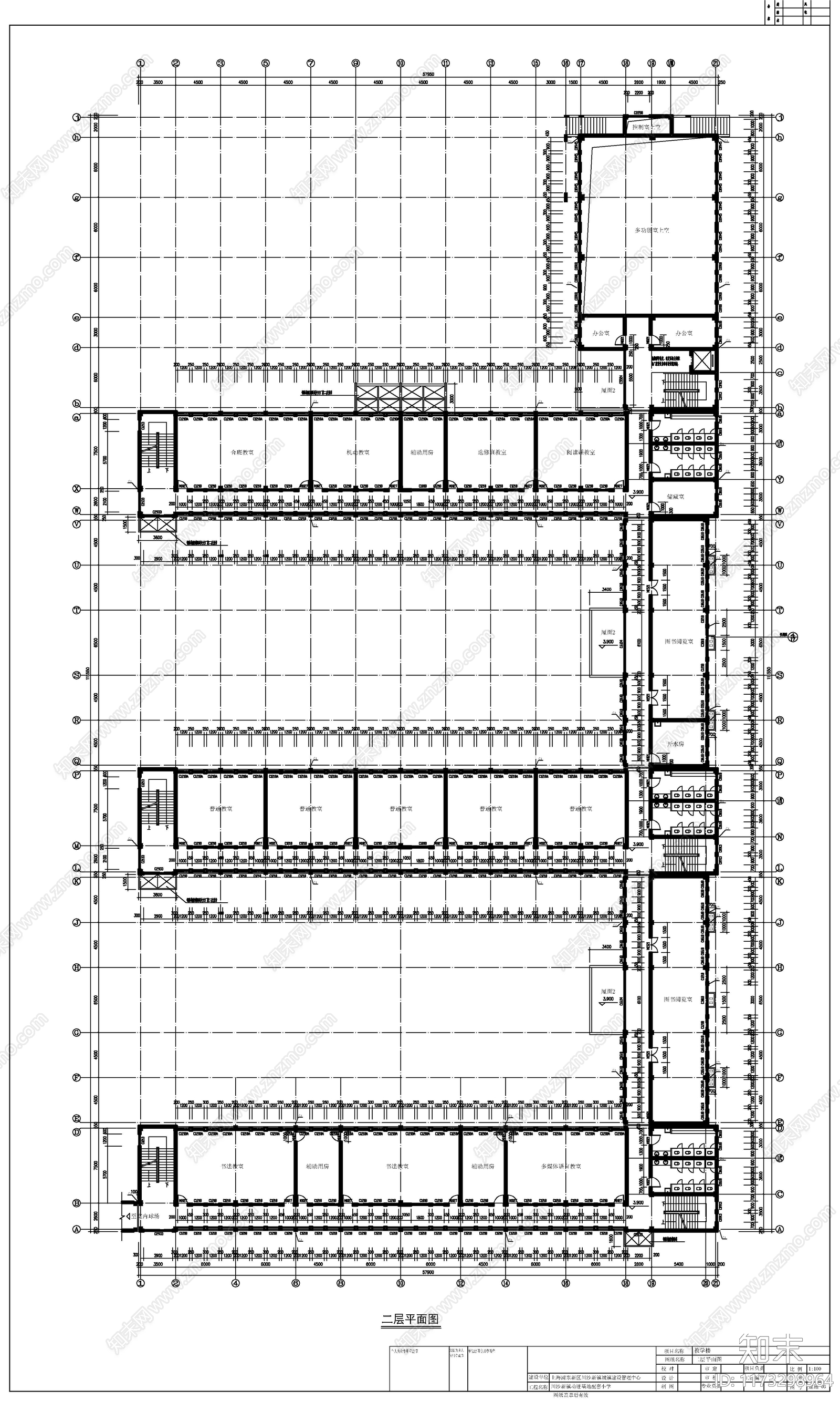 现代学校建筑cad施工图下载【ID:1173298964】