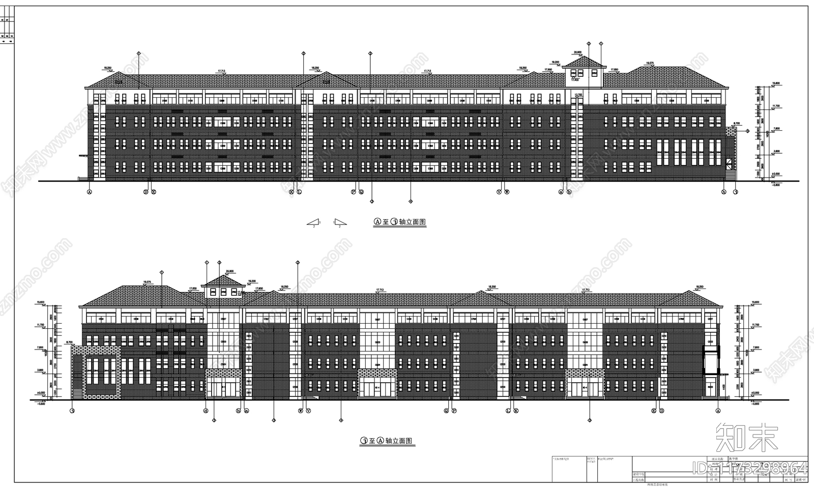 现代学校建筑cad施工图下载【ID:1173298964】