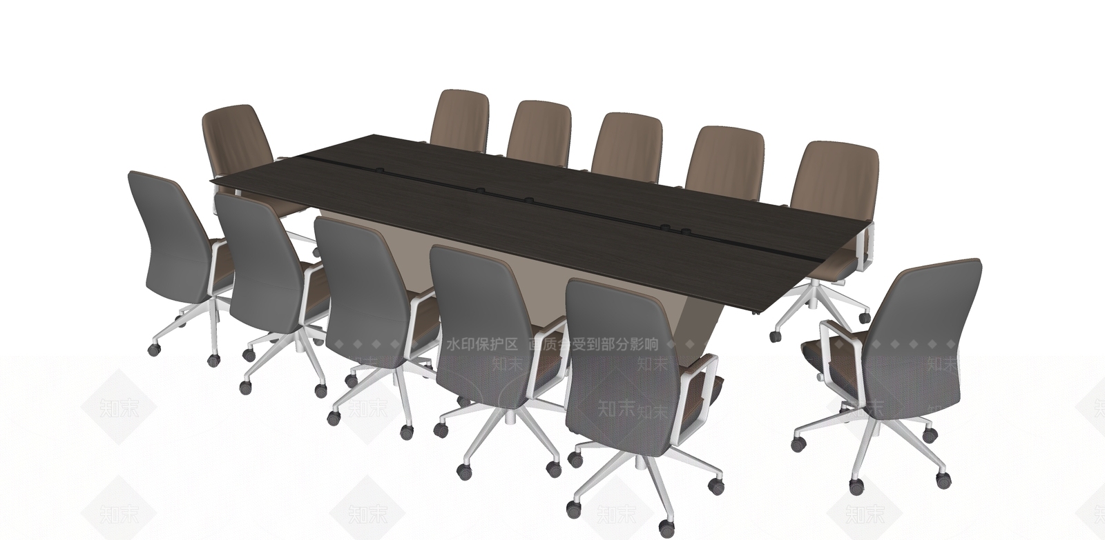 现代会议桌椅SU模型下载【ID:1173299118】