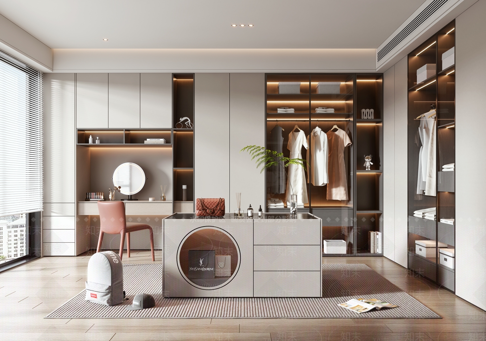 现代衣帽间3D模型下载【ID:1173306267】