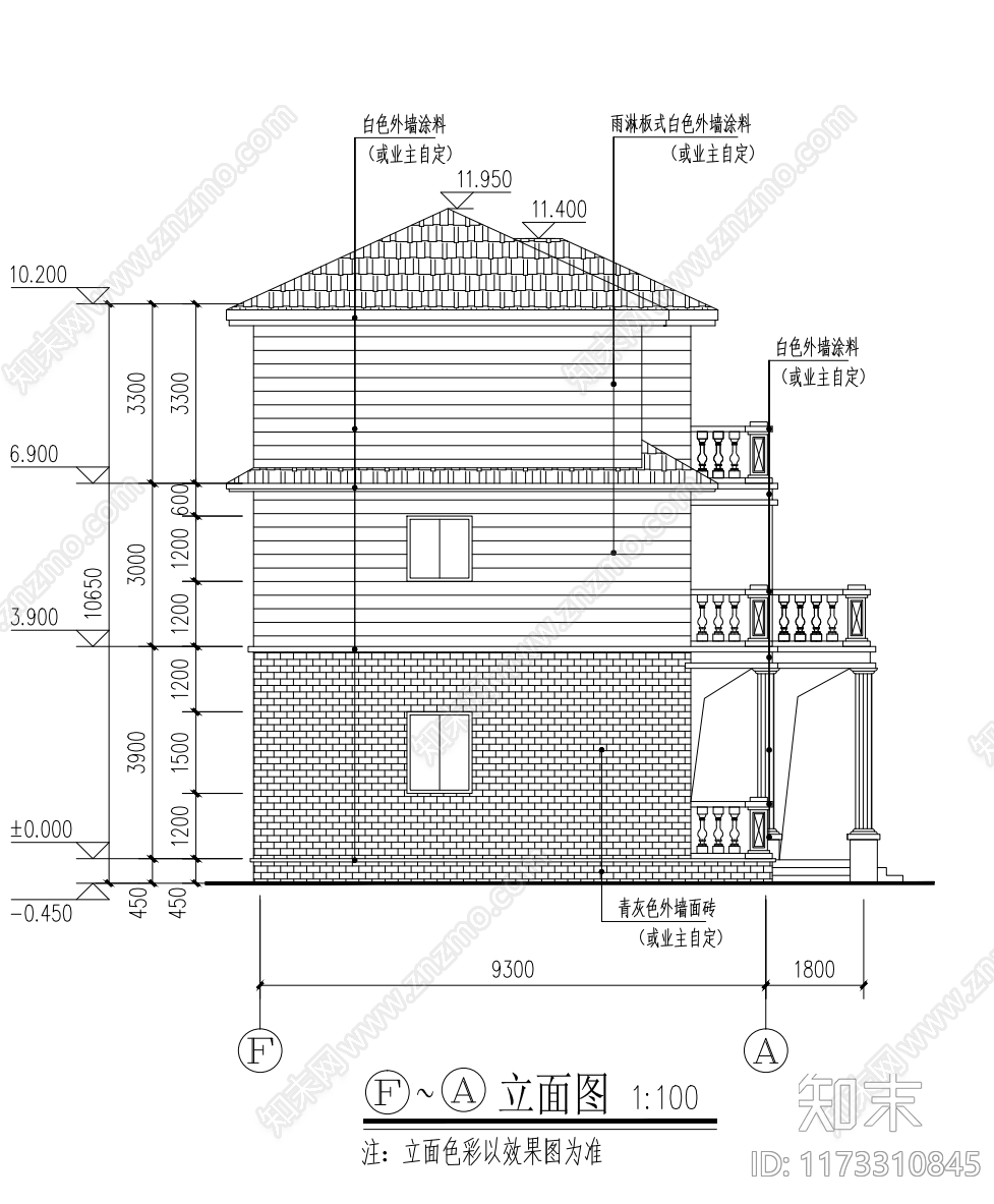 现代别墅建筑cad施工图下载【ID:1173310845】