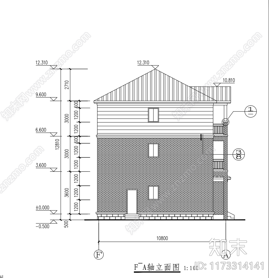 现代别墅建筑cad施工图下载【ID:1173314141】