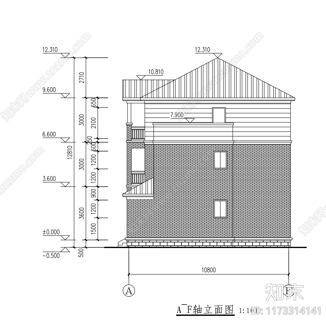 现代别墅建筑cad施工图下载【ID:1173314141】